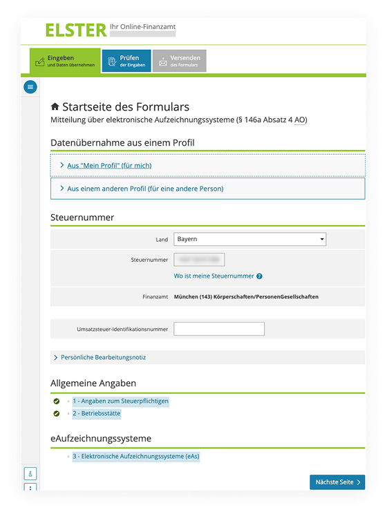 MeinElster_State-Selection