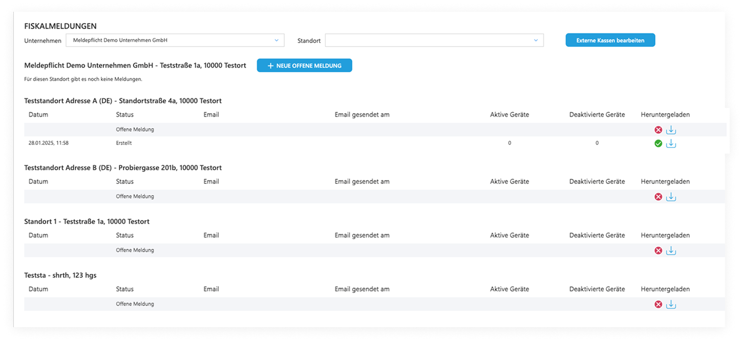 Fiskalmeldung-Übersicht